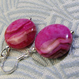 short pink earrings, short pink gemstone earrings