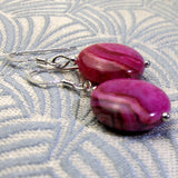 pink short earrings pink jasper earring design