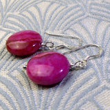 shorter length pink earrings, pink gemstone earring design