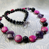 unique amethyst necklace with amethyst beads in a gemstone neckalce