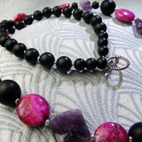 amethyst design necklace with toggle clasp