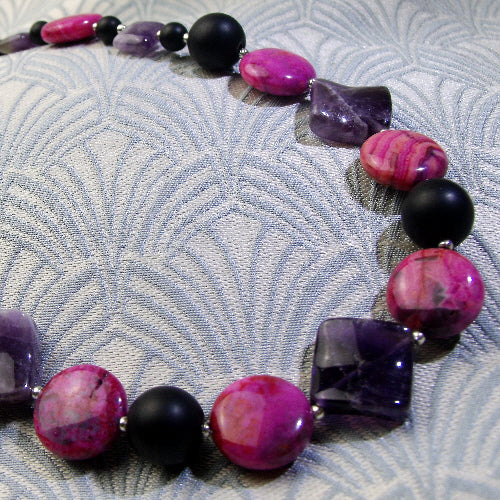 amethyst necklace, purple jewellery handmade necklace, purple necklace