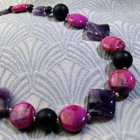 Purple amethyst necklace, handmade amethyst purple jewellery, amethyst purple necklace  BB08