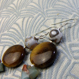 semi-precious gemstone brown earrings