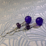 handmade jewellery uk, long purple earrings, jewellery sale online, handmade purple jewellery