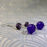 purple amethyst silver earrings