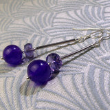 long purple earrings uk, unique handmade jewellery sale online, handmade purple jewellery