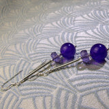 long amethyst purple gemstone earrings uk