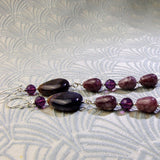 long semi-precious stone earrings