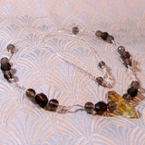 semi-precious smoky quartz necklace uk