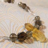 smoky quartz necklace, brown semi-precious stone necklace, brown gemstone necklace