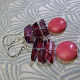 long pink statement earrings unique gemstone jewellery design