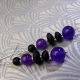 black purple gemstone earrings, semi-precious stone jewellery