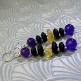 long black purple earring design