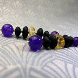 black purple gemstone earrings, semi-precious stone jewellery