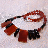 carnelian handmade statement necklace orange gemstone beads