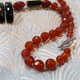 carnelian gemstone beads, necklace clasp. orange necklace