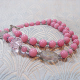 grey pink semi-precious stone beads