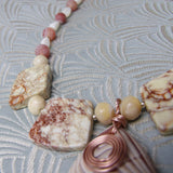 detail for semi-precious agate pendant necklace