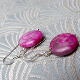 jasper gemstone earrings, jasper semi-precious stone jewellery earrings
