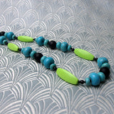 long green stone necklace, semi-precious stone jewellery
