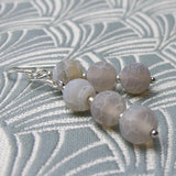 grey agate gemstone earrings, semi-precious jewellery
