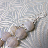 grey agate bead earrings, grey gemstone earrings uk