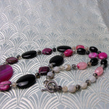 black pink gemstone necklace design