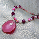 unique pink gemstone pendant necklace