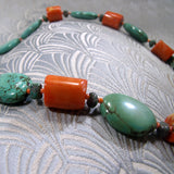 details of turquoise handmade necklace uk