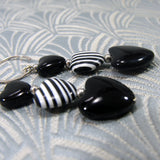 heart designed semi-precious stone earrings