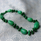 longer length green necklace, green semi-precious gemstone jewellery