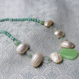 unique chunky green gemstone necklace, unique statement jewellery