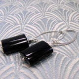 unique handmade black semi-precious earrings