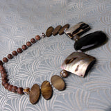 brown necklace, chunky brown gemstone necklace with a statement