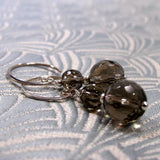 handmade smoky quartz earrings with sterling silver