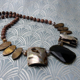 brown gemstone statement necklace, chunky brown statement jewellery