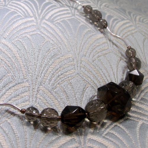 smoky quartz necklace uk, unique brown jewellery uk, brown smoky quartz necklace