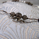 smoky quartz silver beads