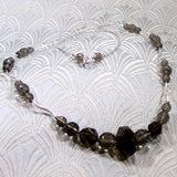 sterling silver smoky quartz gemstone necklace