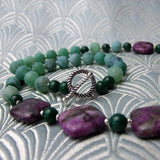 green gemstone beads, 