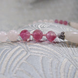 pink crystal beads
