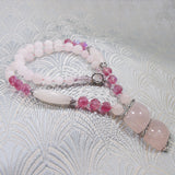 semi-precious rose quartz gemstone necklace