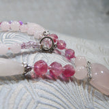 rose quartz crystal beads necklace