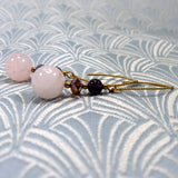 long rose quartz earrings uk