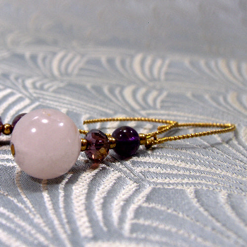 long rose quartz earrings, sale jewellery online uk, semi-precious gemstone jewellery sale uk