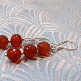 semi-precious stone earrings carnelian beads