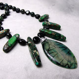 unusual green semi-precious pendant necklace uk crafted