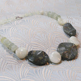 jade semi-precious bead necklace, semi-precious stone necklace handmade jade