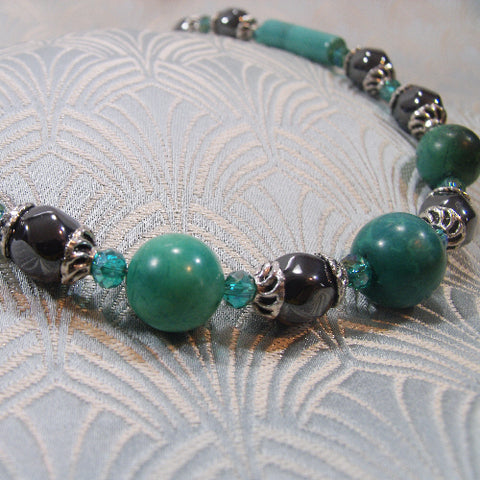 Turquoise Gemstone Necklace, Handmade Jewellery unique designs